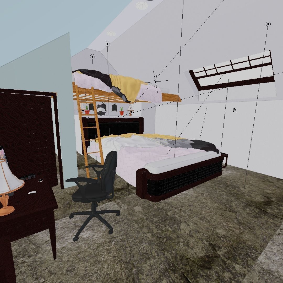 full bedroom scene  packed with alot of models  3D model_65