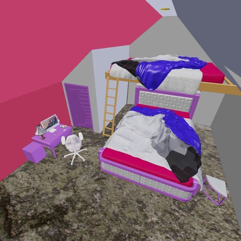 full bedroom scene  packed with alot of models  3D model_33