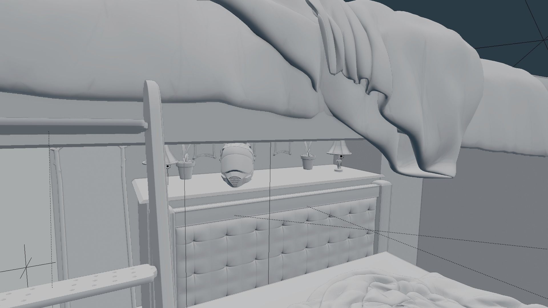 full bedroom scene  packed with alot of models  3D model_66