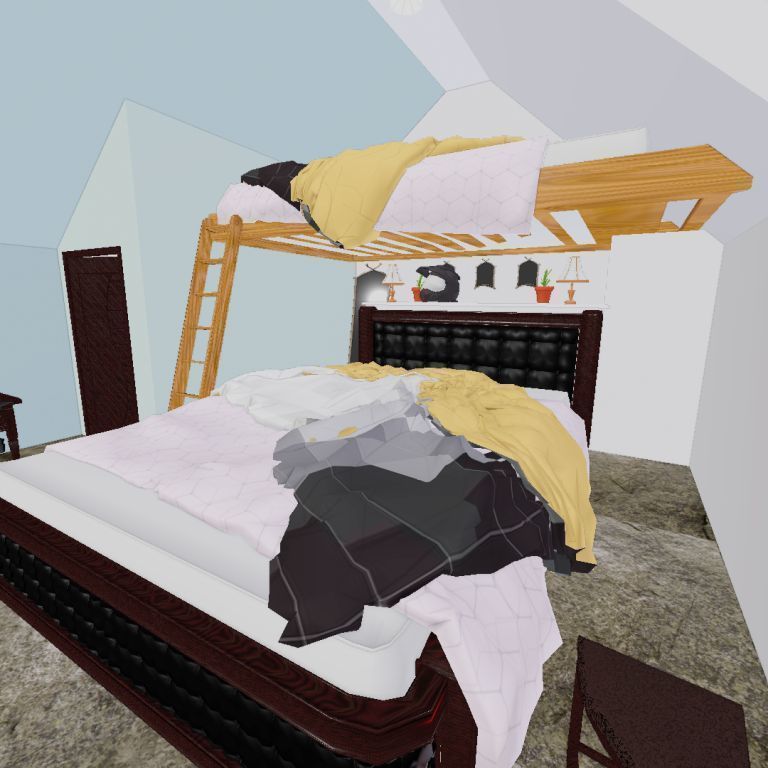 full bedroom scene  packed with alot of models  3D model_43