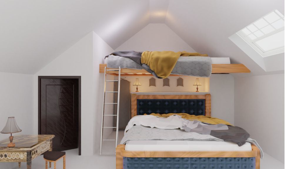 full bedroom scene  packed with alot of models  3D model_1