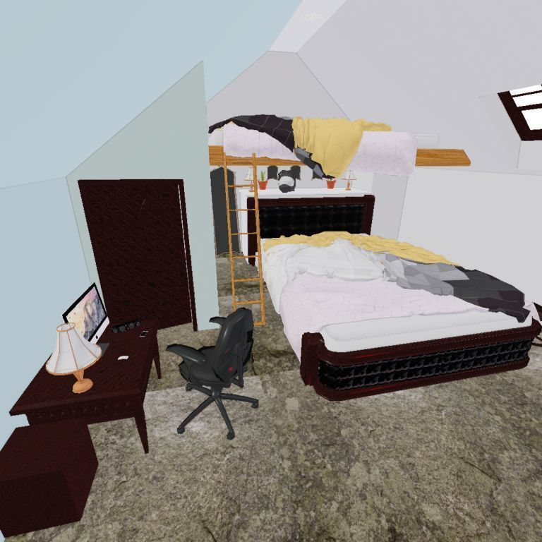 full bedroom scene  packed with alot of models  3D model_42