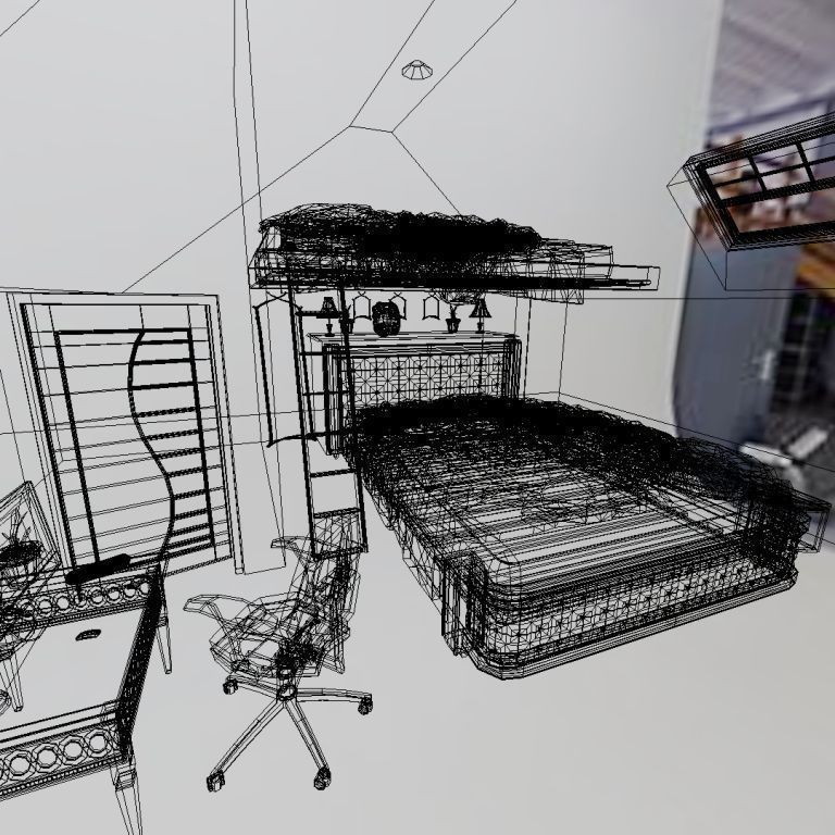 full bedroom scene  packed with alot of models  3D model_45