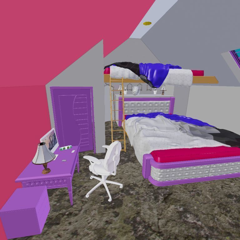 full bedroom scene  packed with alot of models  3D model_32