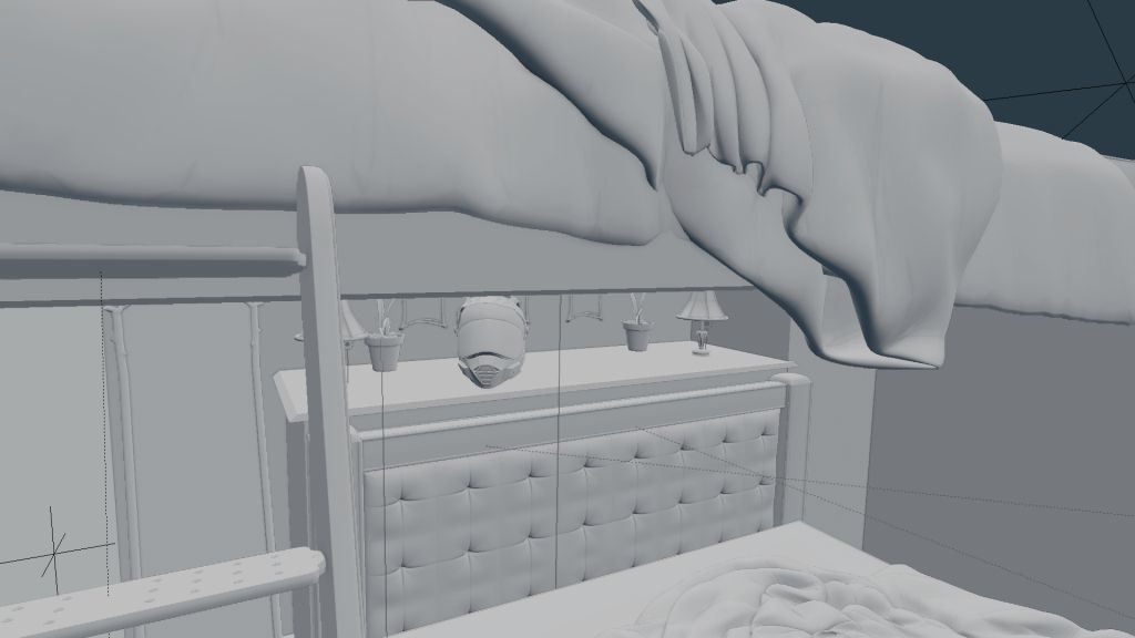 full bedroom scene  packed with alot of models  3D model_60