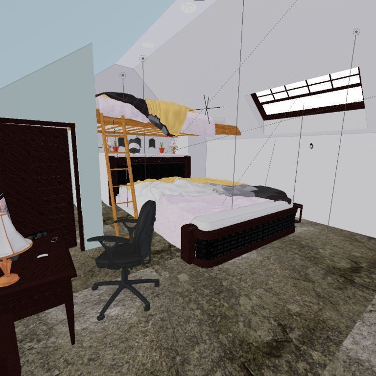 full bedroom scene  packed with alot of models  3D model_62