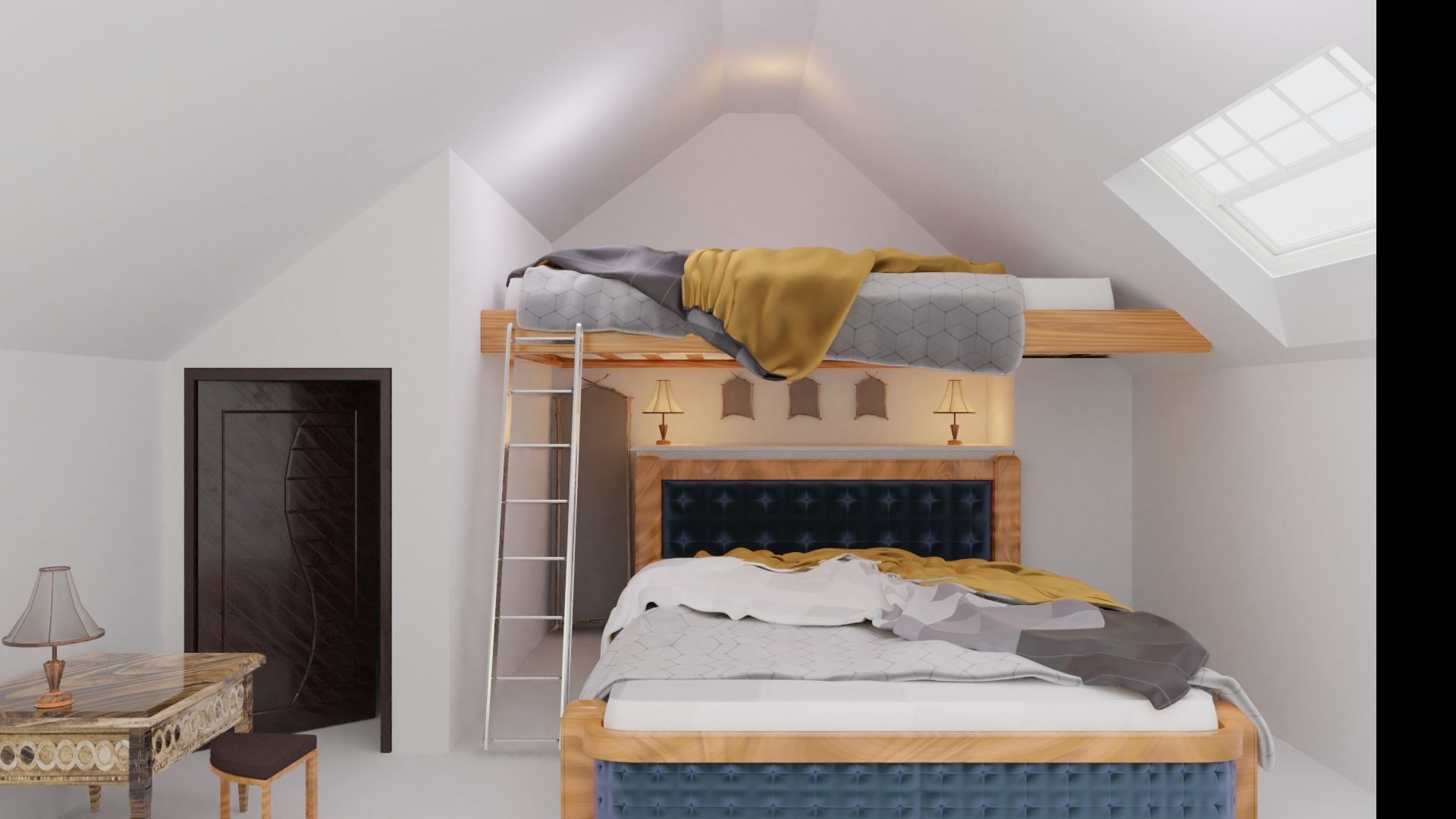 full bedroom scene  packed with alot of models  3D model_48