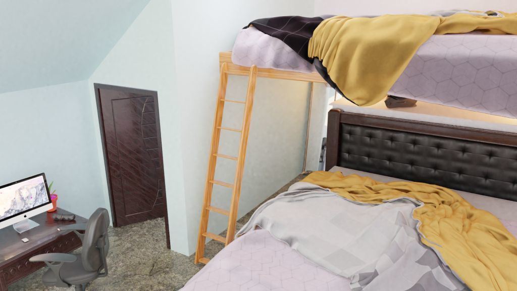 full bedroom scene  packed with alot of models  3D model_2