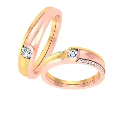 AL1ZE-C1-CB030 two gold wedding rings with diamonds 3D print model