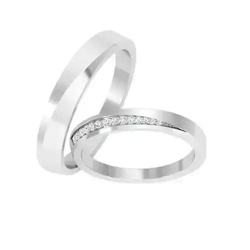 AL1ZE-C1-CB027 two wedding rings 3D print model
