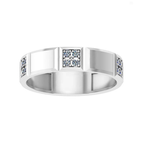 AL1ZE-C1-CB026-G gold wedding band with diamonds 3D print model