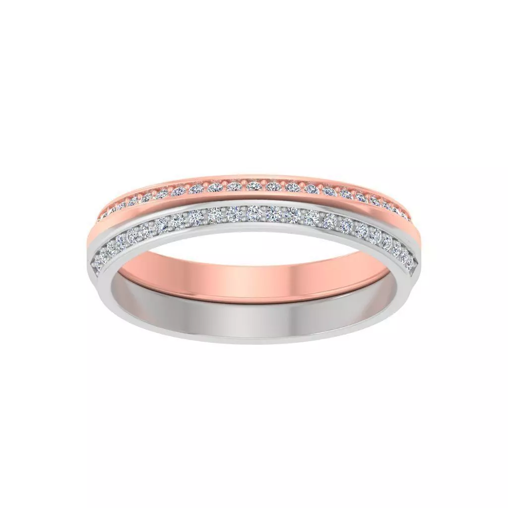 AL1ZE-C1-CB02-L gold and rose gold wedding band with two rows... 3D print model_0