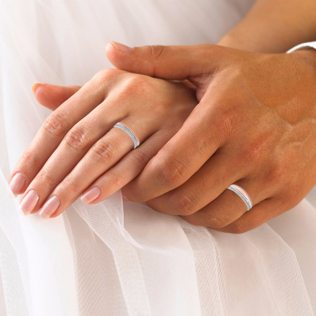 AL1ZE-C1-CB02-L gold and rose gold wedding band with two rows... 3D print model_5