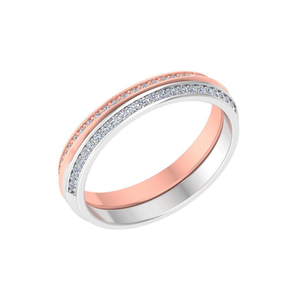 AL1ZE-C1-CB02-L gold and rose gold wedding band with two rows... 3D print model_4
