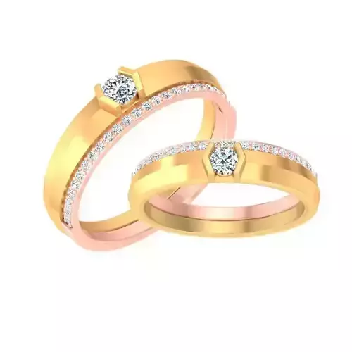 AL1ZE-C1-CB018 two gold wedding rings with diamonds 3D print model