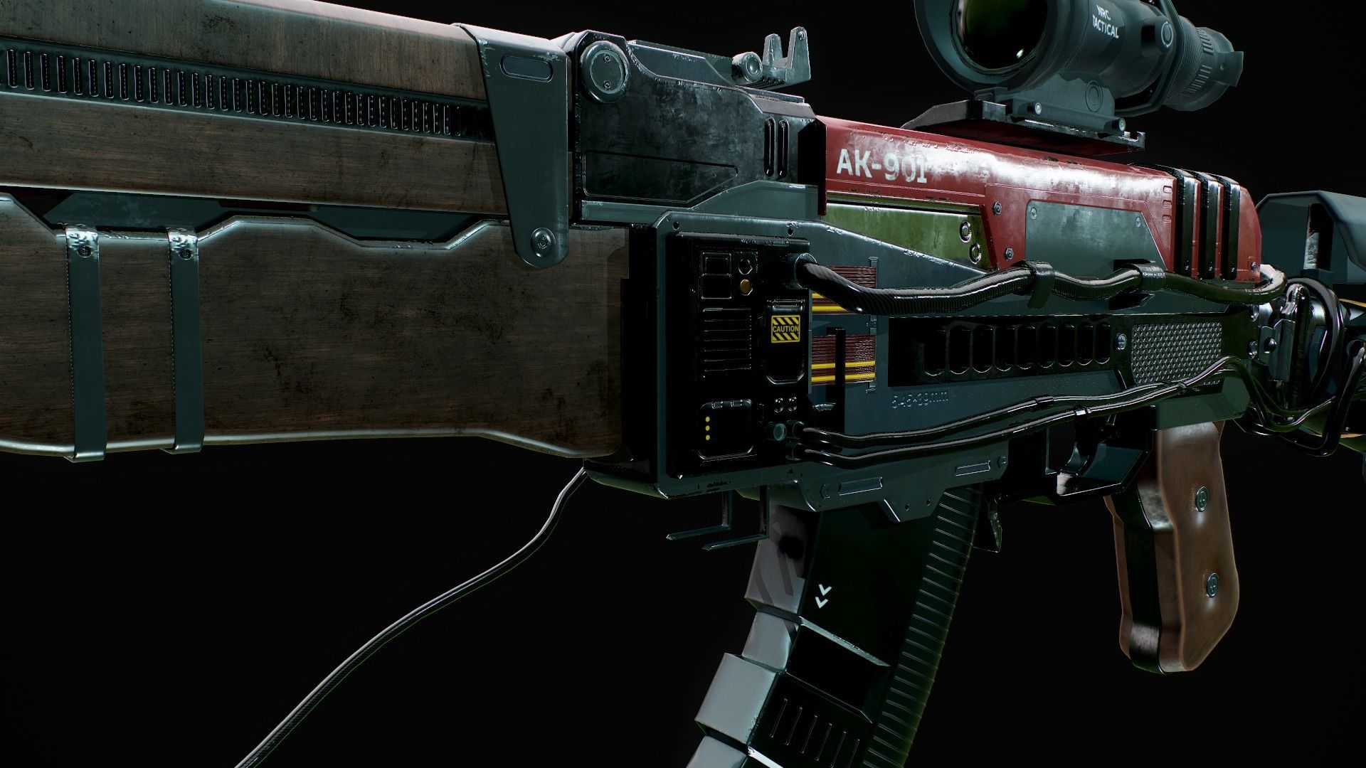 Assault Rifle - AK Volkodav Low-poly 3D model_13