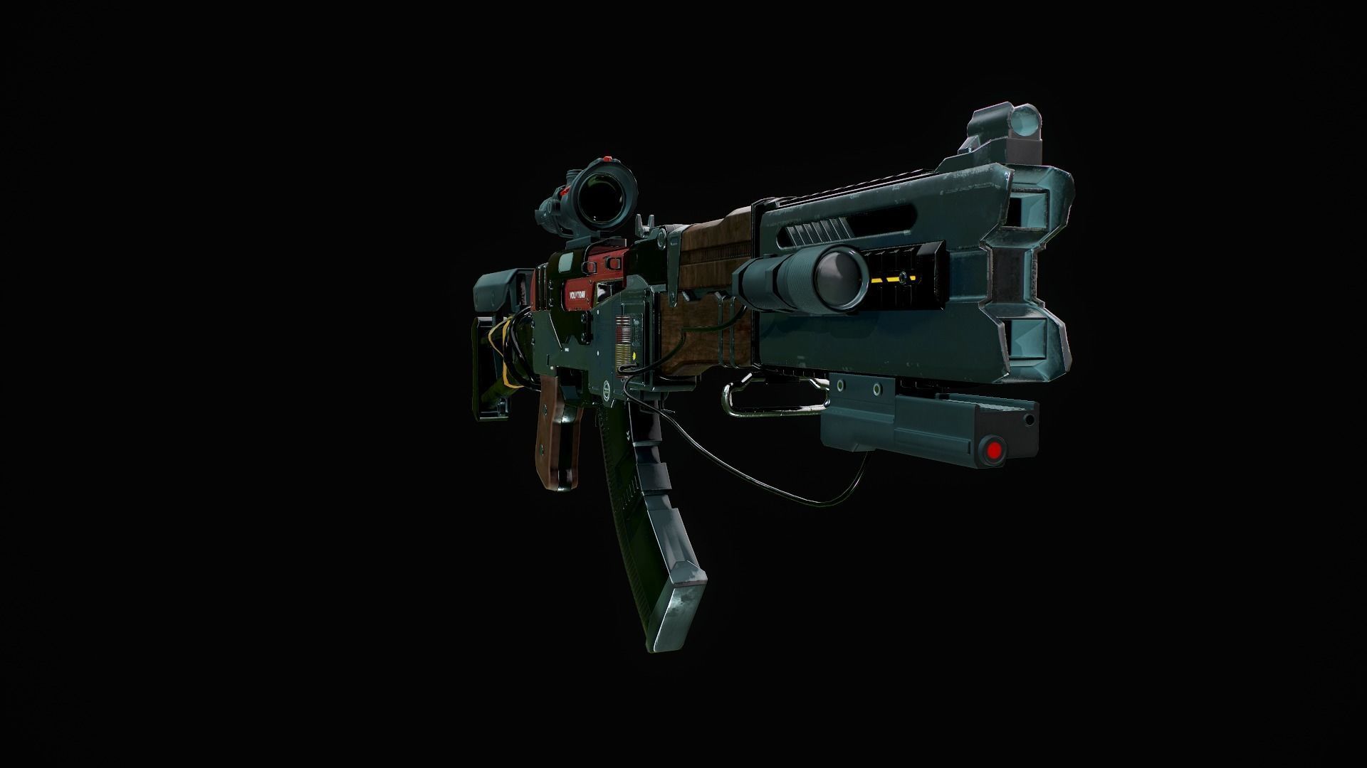 Assault Rifle - AK Volkodav Low-poly 3D model_6