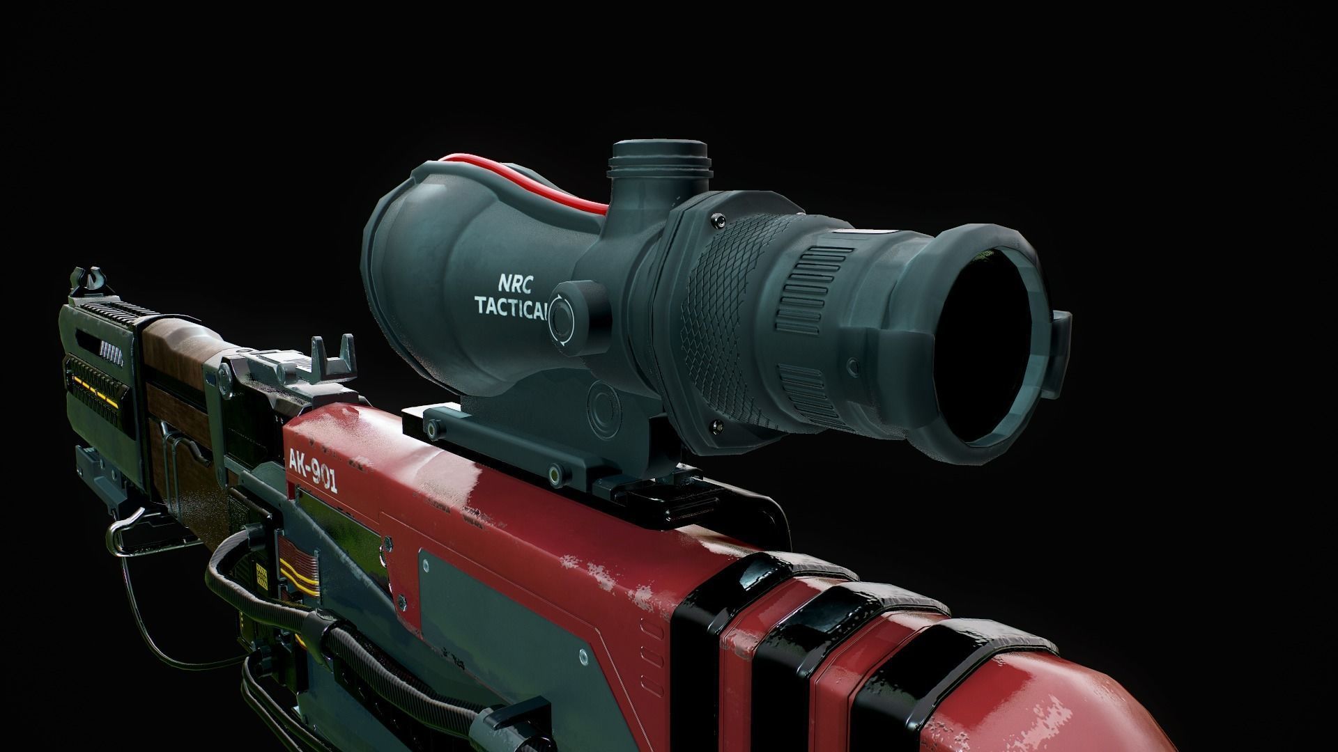 Assault Rifle - AK Volkodav Low-poly 3D model_14