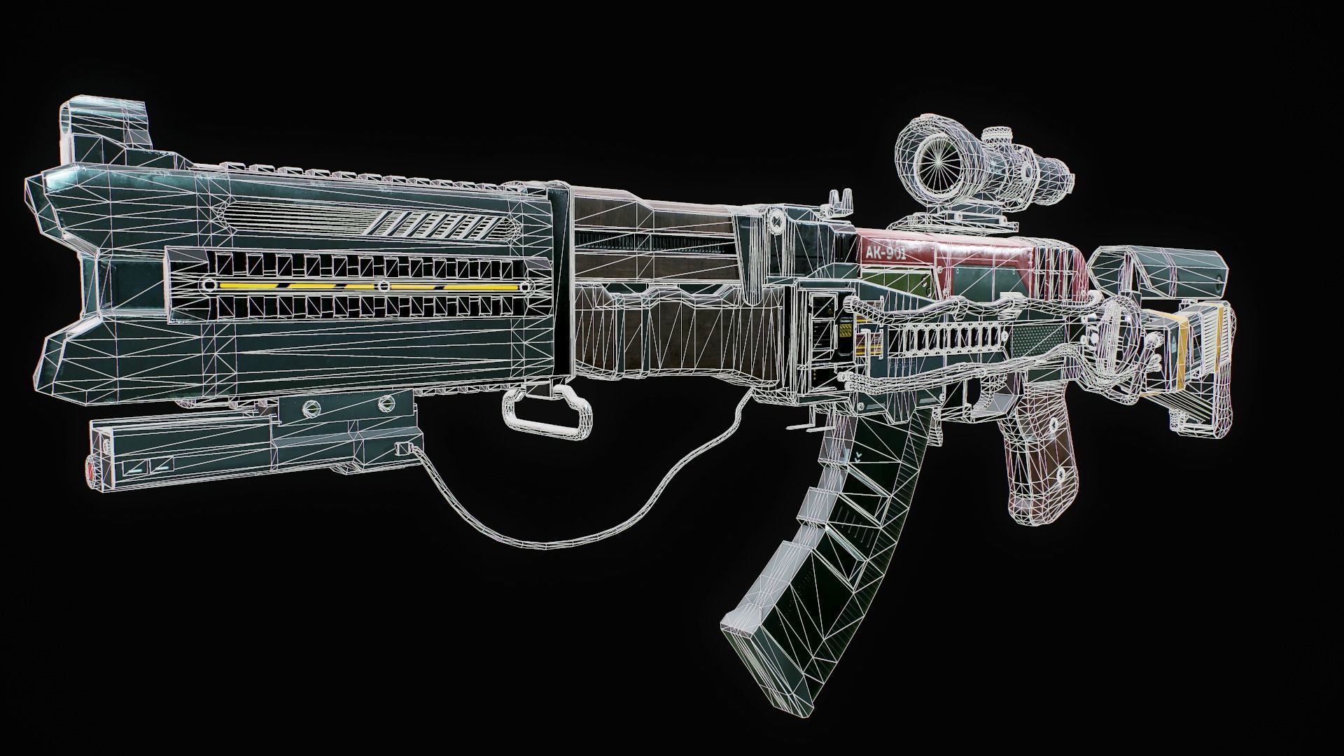 Assault Rifle - AK Volkodav Low-poly 3D model_26