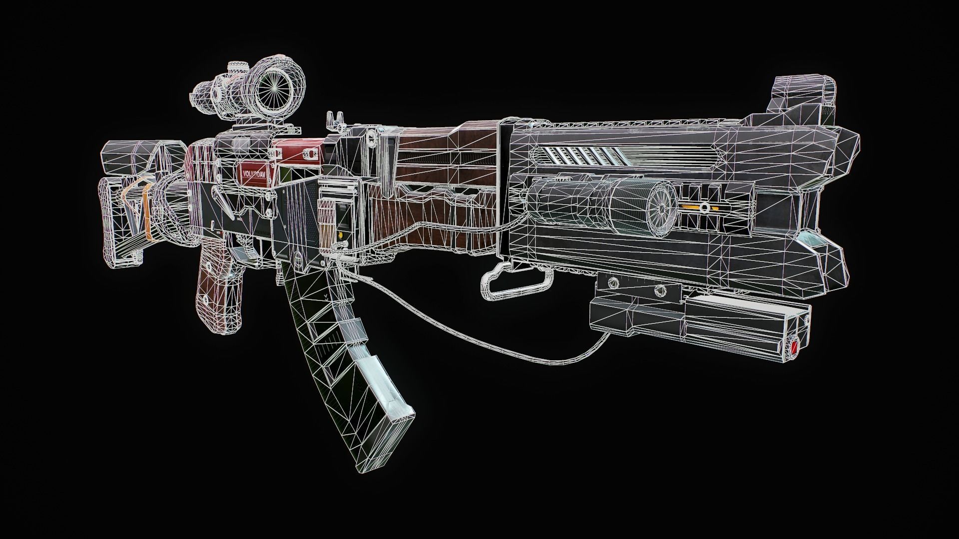 Assault Rifle - AK Volkodav Low-poly 3D model_25