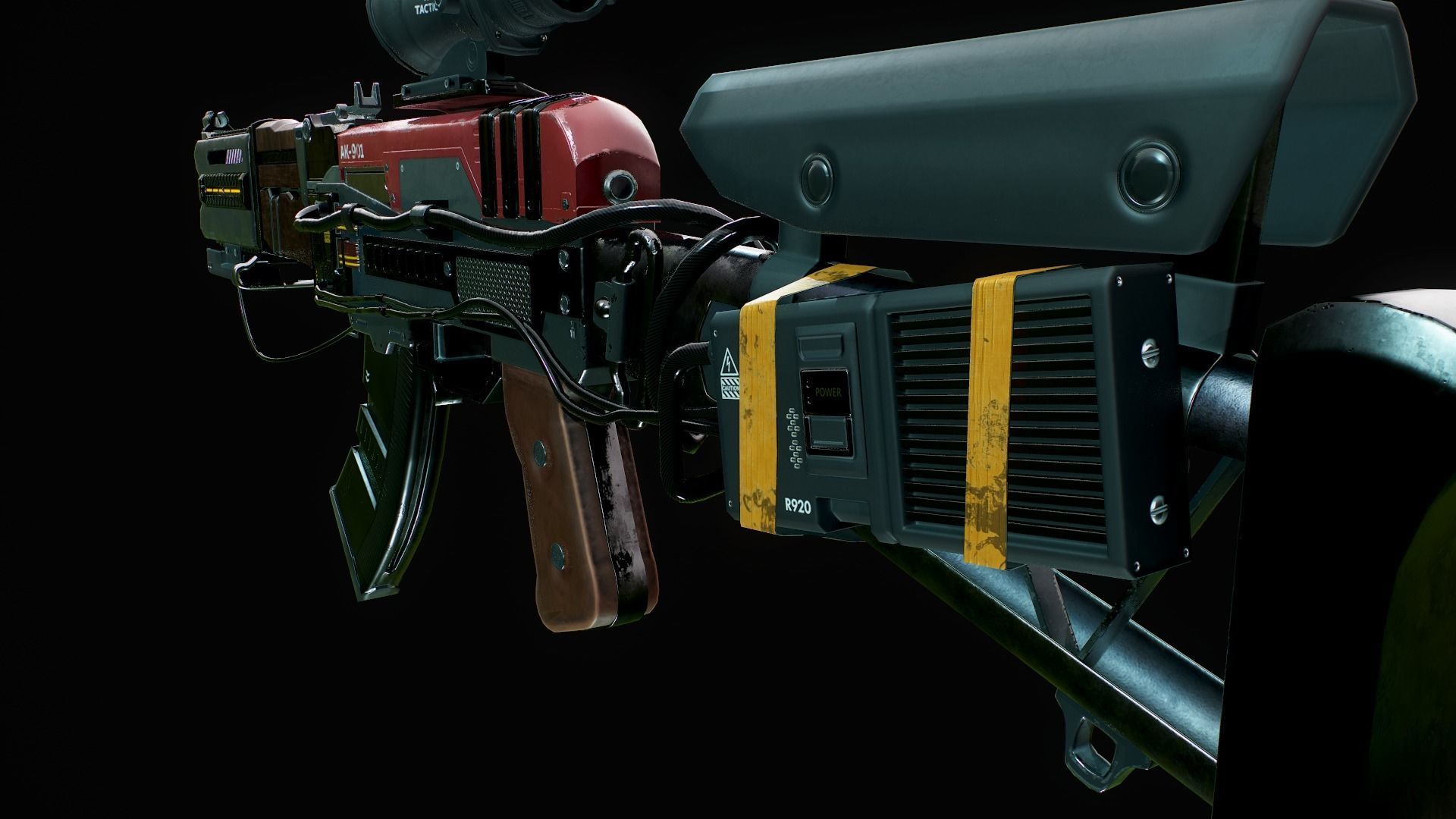 Assault Rifle - AK Volkodav Low-poly 3D model_16