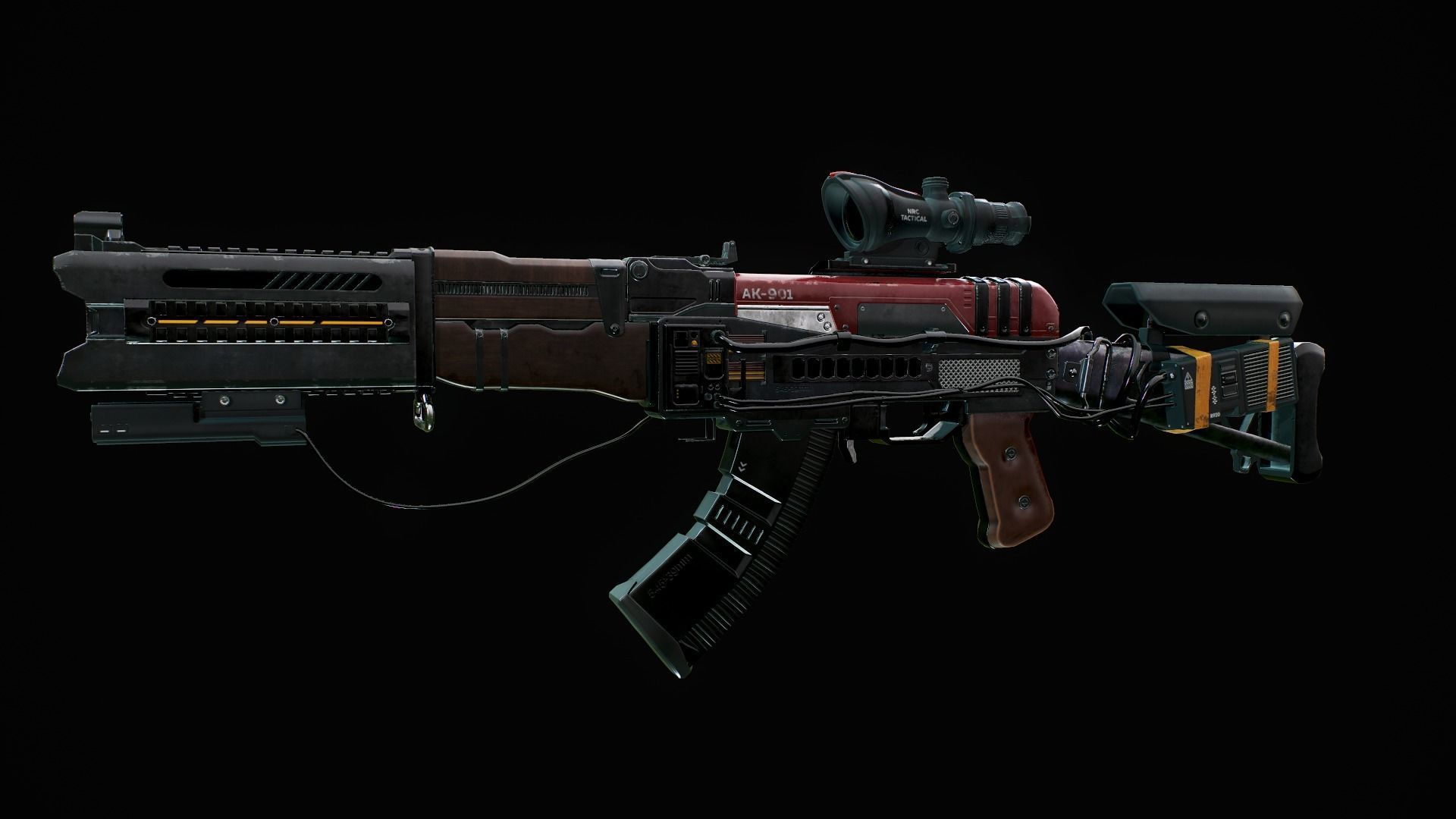 Assault Rifle - AK Volkodav Low-poly 3D model_2