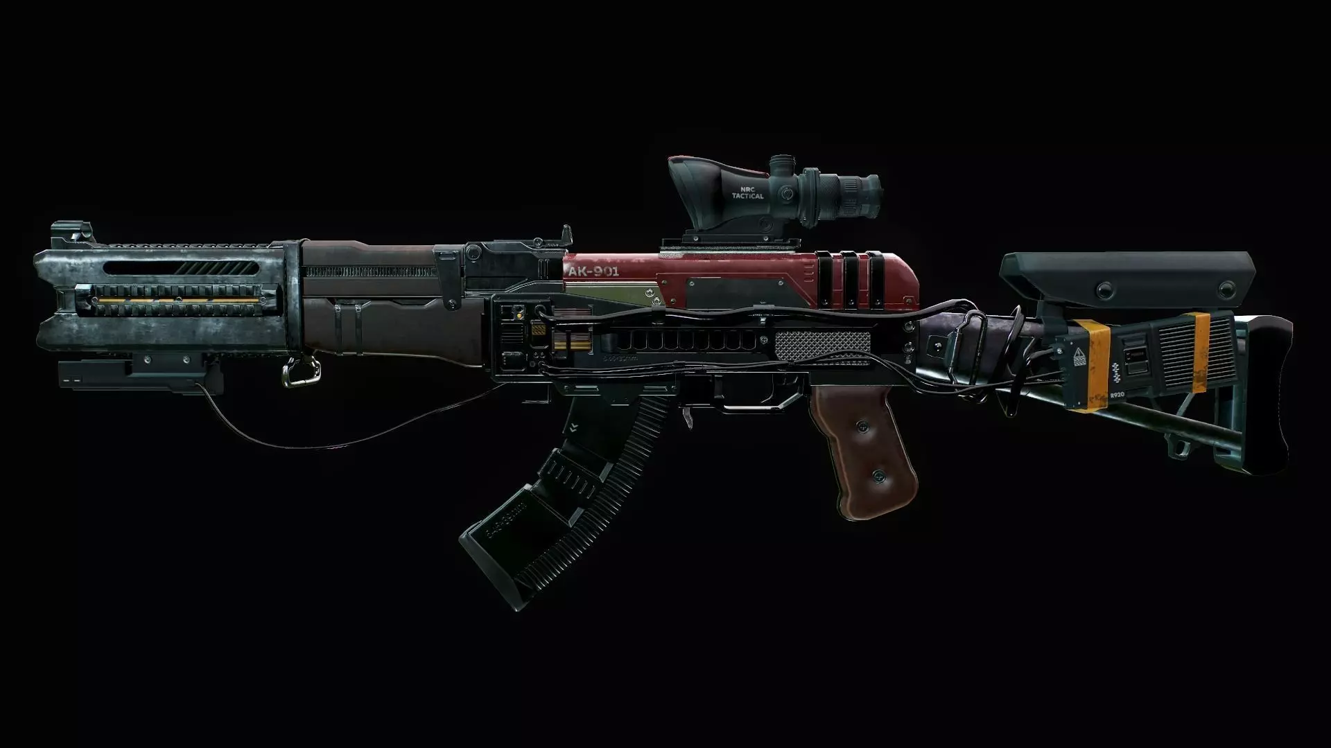 Assault Rifle - AK Volkodav Low-poly 3D model_0