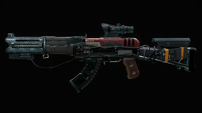 Assault Rifle - AK Volkodav Low-poly 3D model