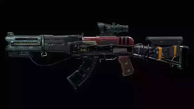 Assault Rifle - AK Volkodav Low-poly 3D model
