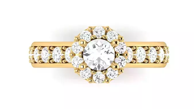 D37964 gold engagement ring with diamonds