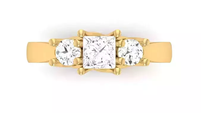 D36924 princess cut diamond ring gold