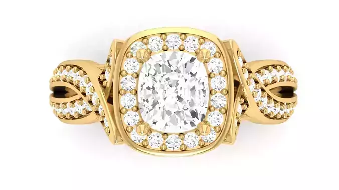 D36800 gold engagement ring with oval cut diamond in center