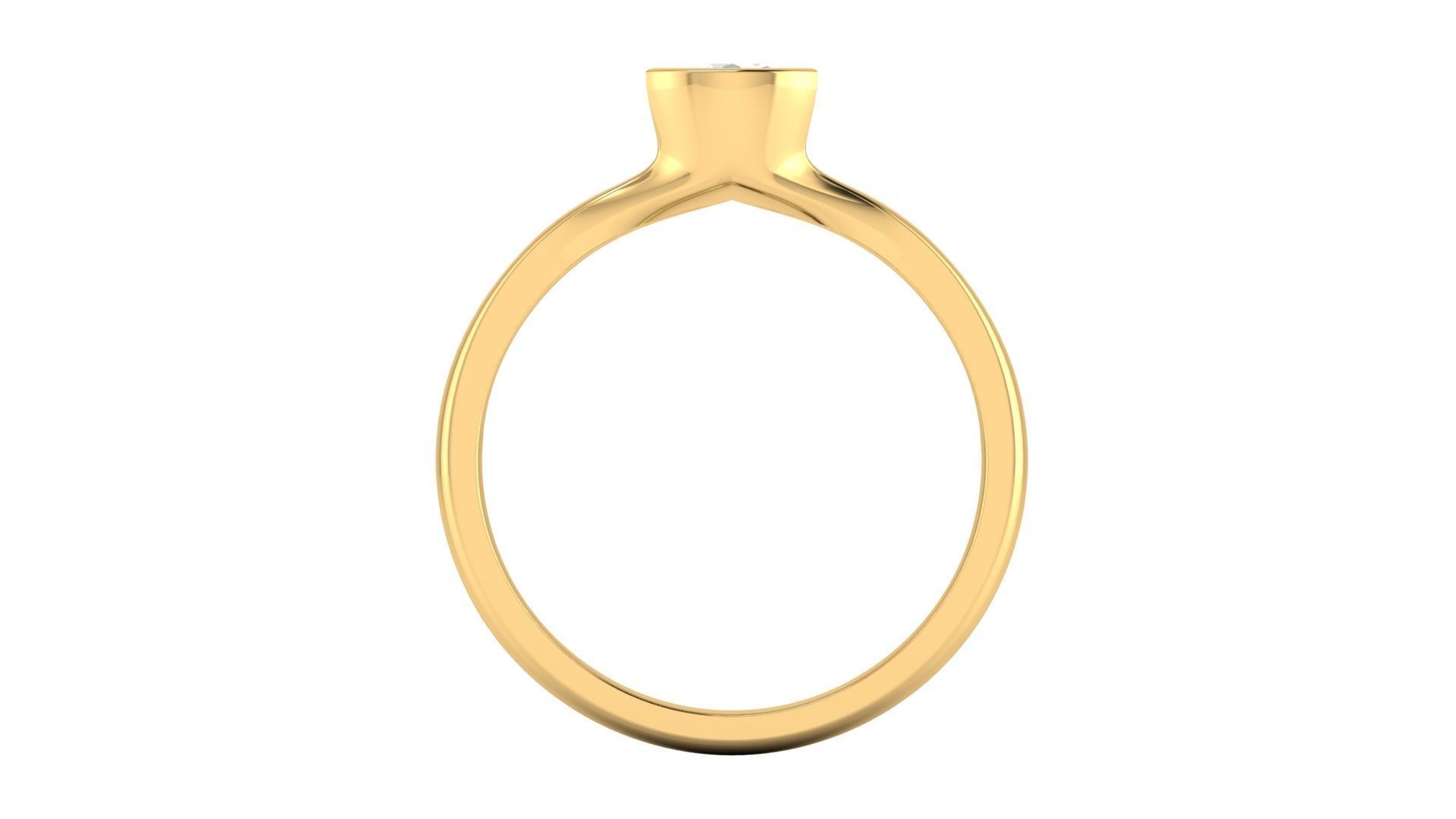 D36624 gold ring with oval cut diamond 3D print model_1