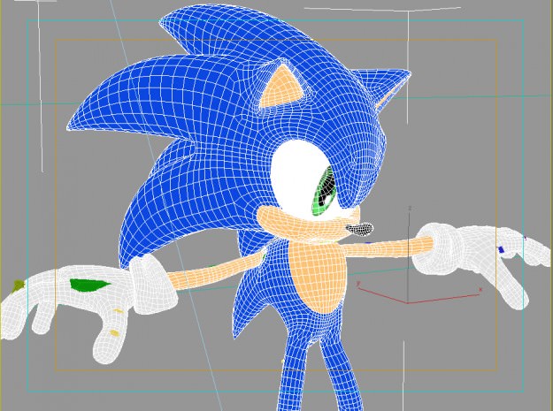 Sonic Knuckles rigged 3D model_12