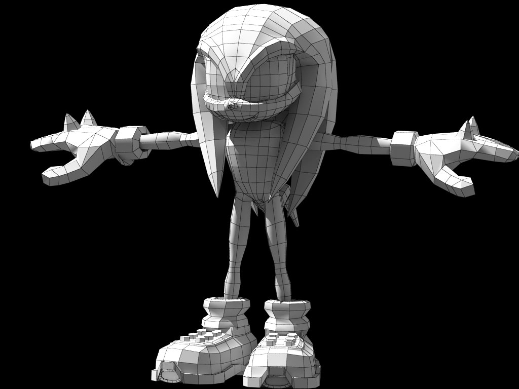 Sonic Knuckles rigged 3D model_22
