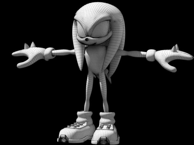 Sonic Knuckles rigged 3D model_21