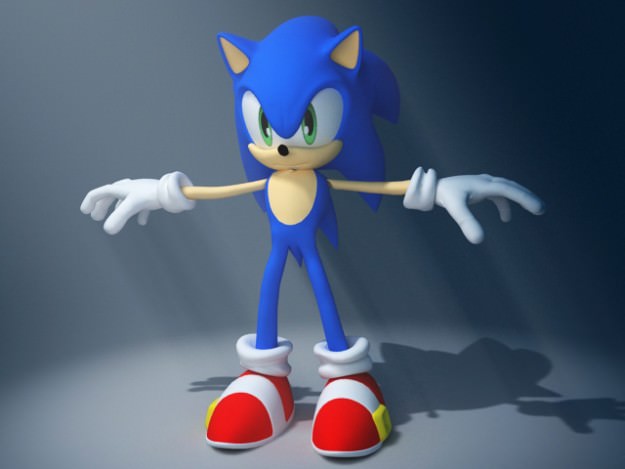 Sonic Knuckles rigged 3D model_1