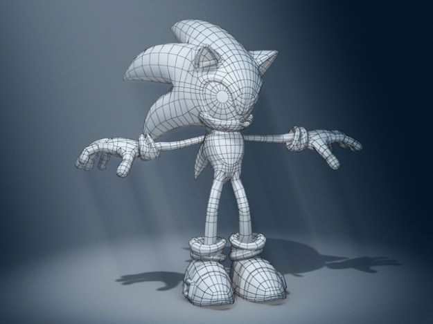Sonic Knuckles rigged 3D model_11