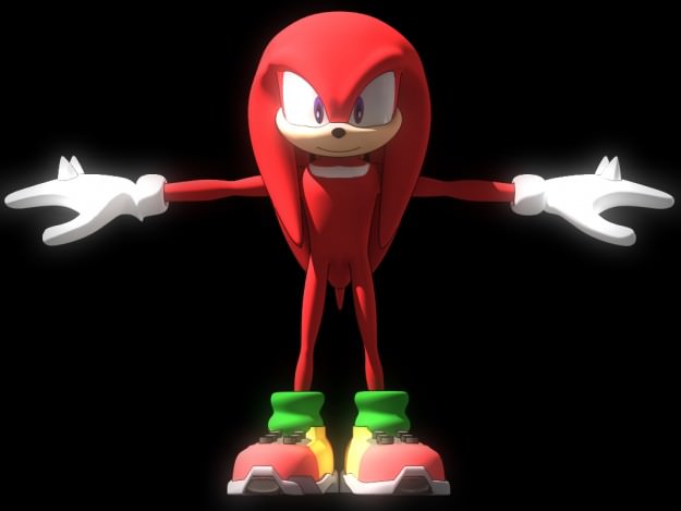 Sonic Knuckles rigged 3D model_14
