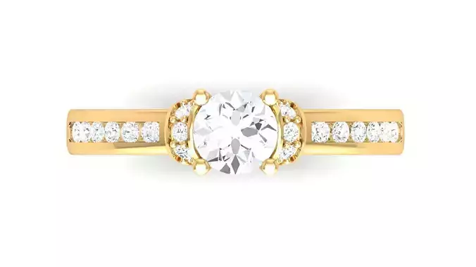 D36037 gold engagement ring with oval cut diamond