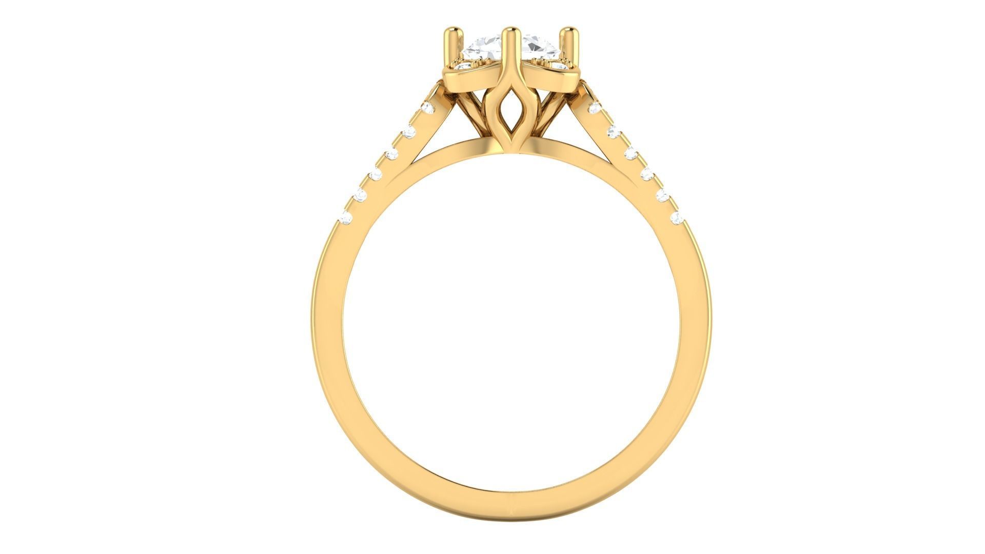 D36033 oval cut diamond ring in gold 3D print model_1