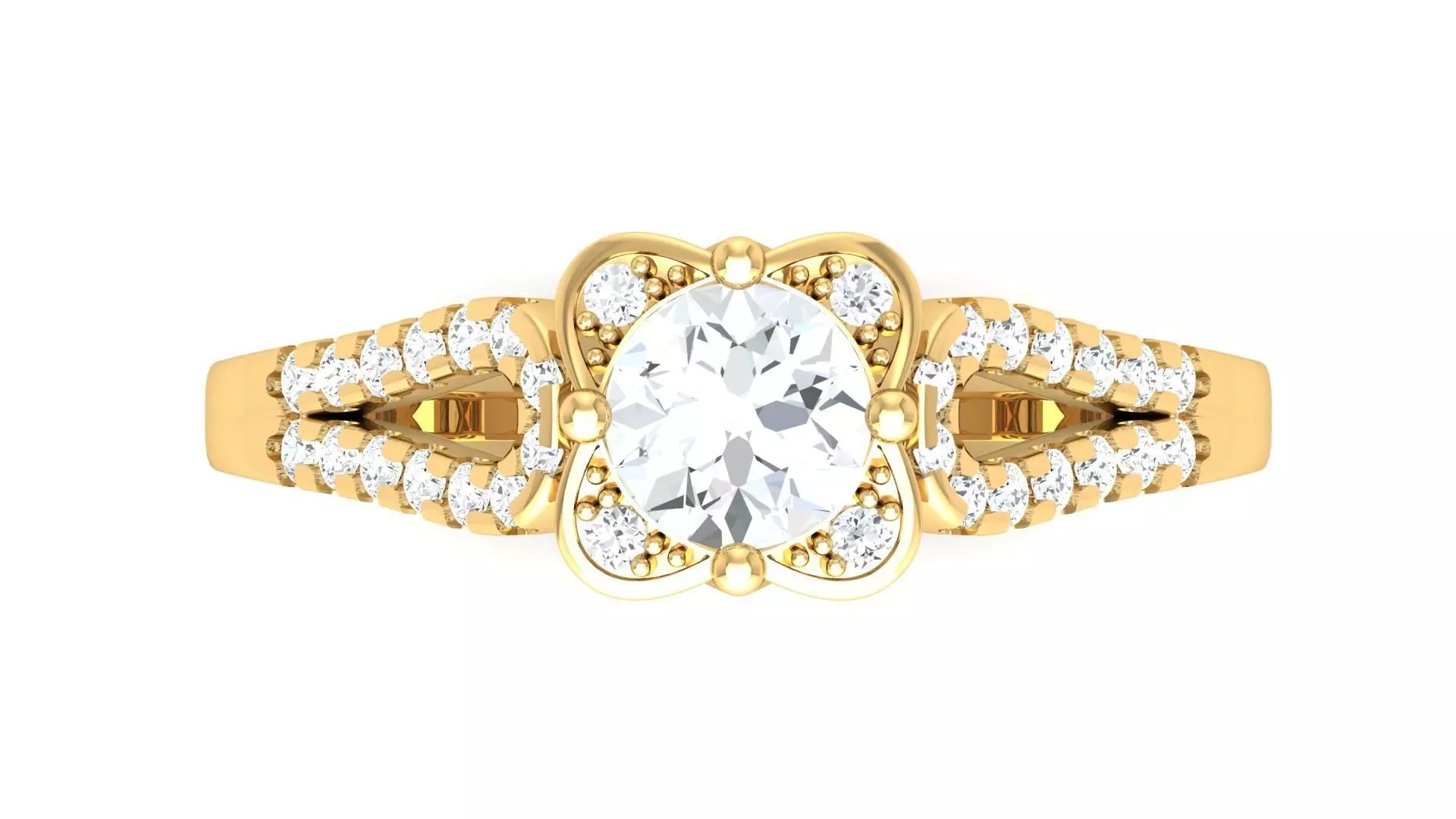 D36033 oval cut diamond ring in gold 3D print model_0