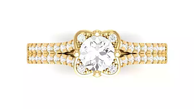 D36027 oval cut diamond engagement ring gold