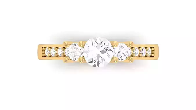 D36023 gold engagement ring with oval cut diamond