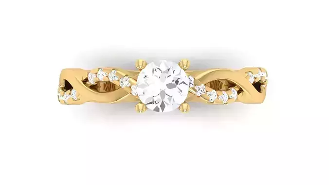 D36022 gold engagement ring with oval cut diamond