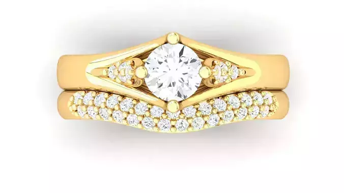D36008 gold engagement ring set with oval cut diamond