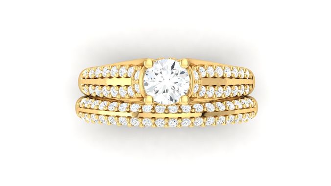 D36000 oval diamond engagement ring in gold 3D print model