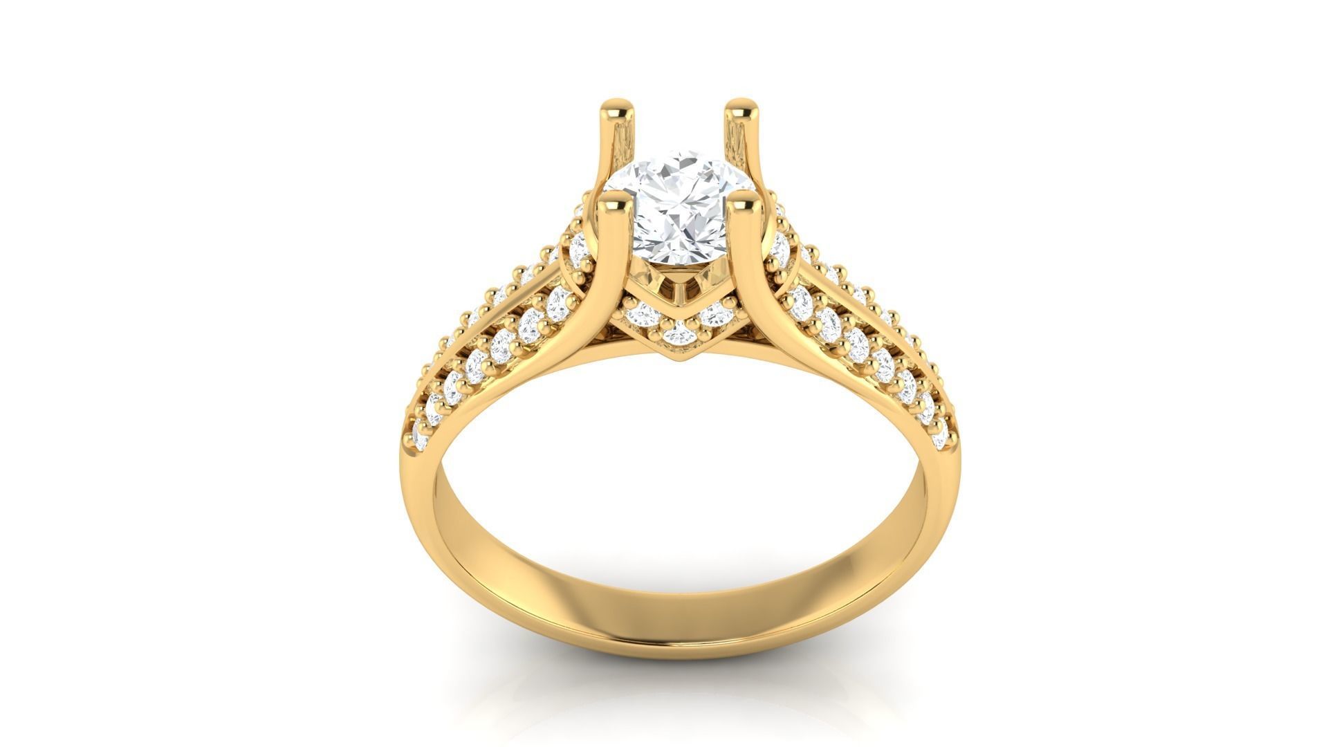 D36000 oval diamond engagement ring in gold 3D print model_11