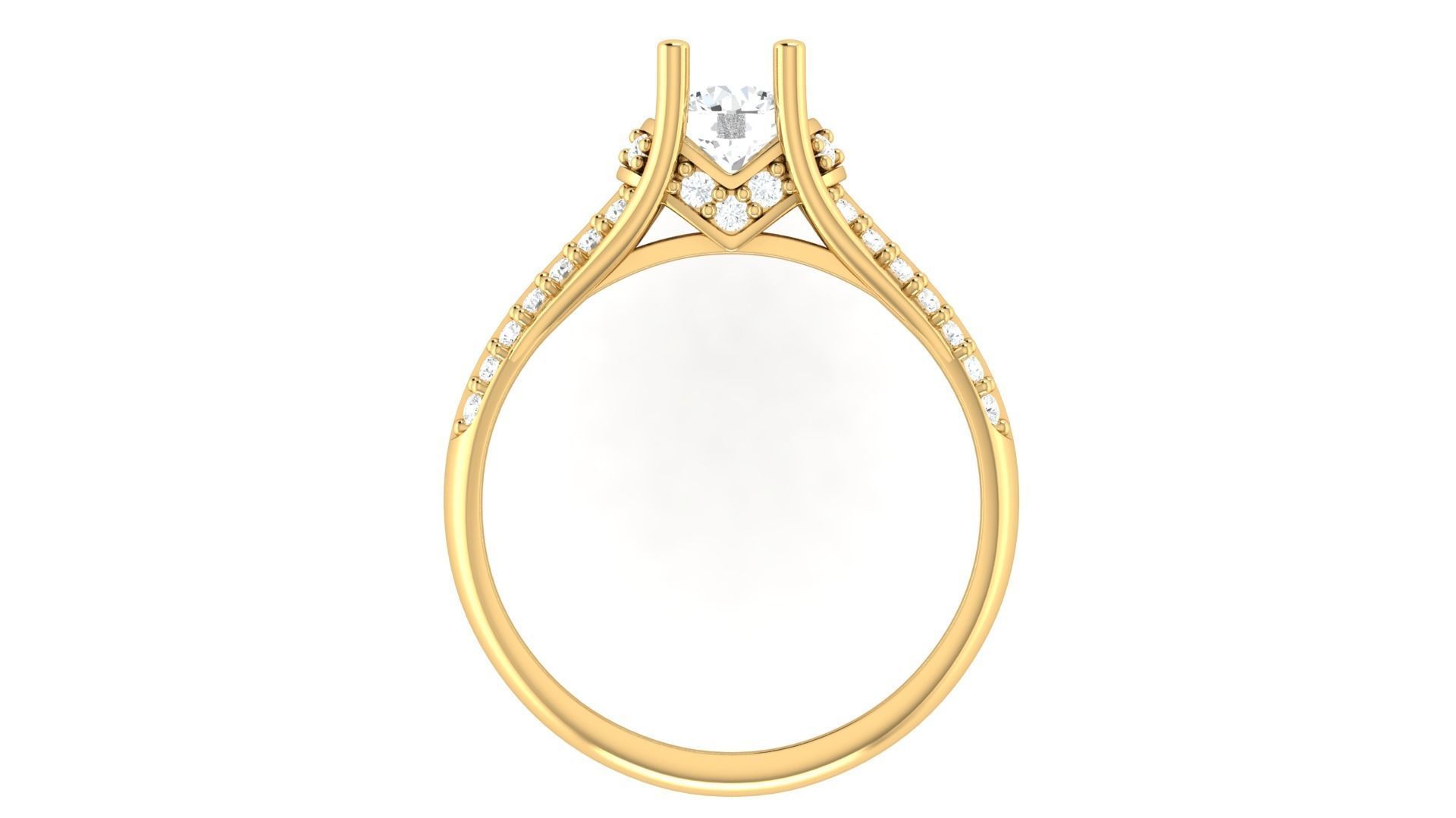D36000 oval diamond engagement ring in gold 3D print model_3