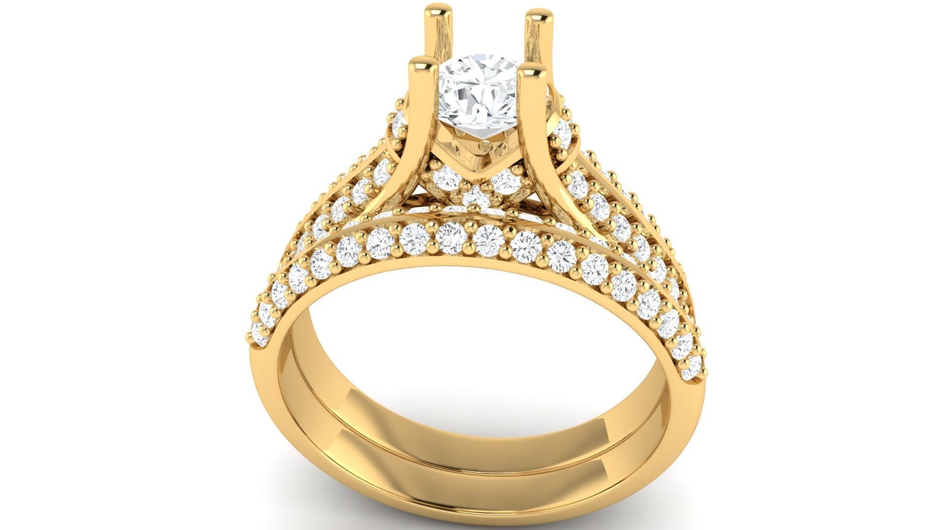 D36000 oval diamond engagement ring in gold 3D print model_10